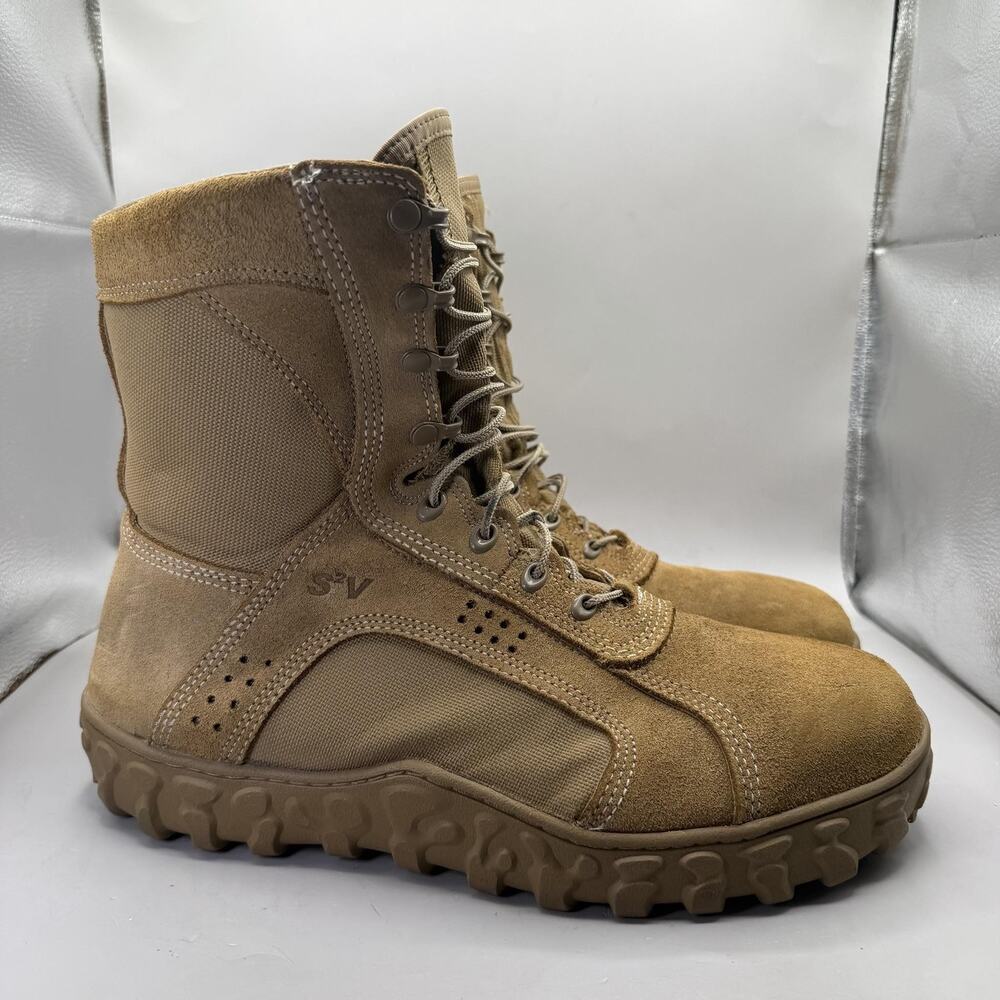 Rocky S2V 6104 Combat Boots Mens Size 14 Brown Suede Steel Toe Vibram USA